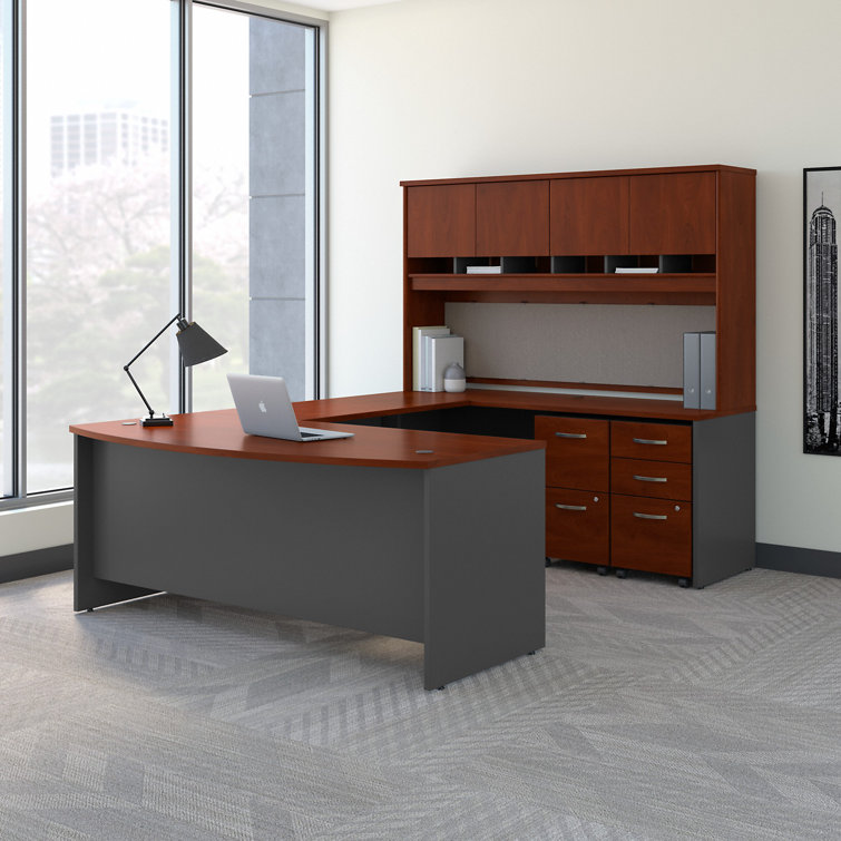 Bush Business Furniture 4 Piece UShape Executive Desk Office Set with Hutch & Reviews Wayfair